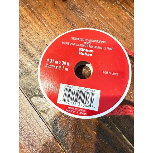 Decorative holiday ribbon red flat rope - Picture 3 of 3